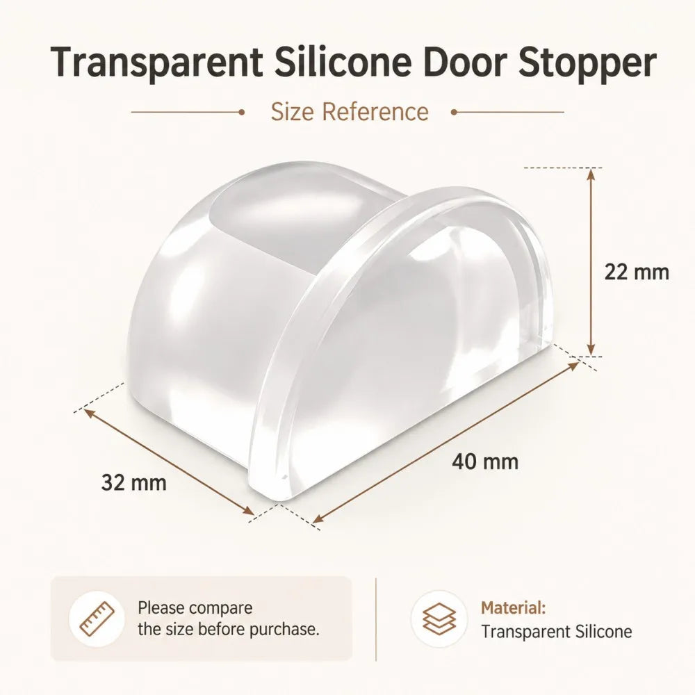 1-8pcs Transparent Silicone Door Stopper Self Adhesive Wall Protector Rubber Bumper Pad For Door Handle Cabinet Corner Furniture Qme