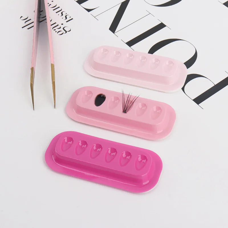 Self Adhering Eyelash Extension Lash Glue Tray Wells Fan Maker Qme