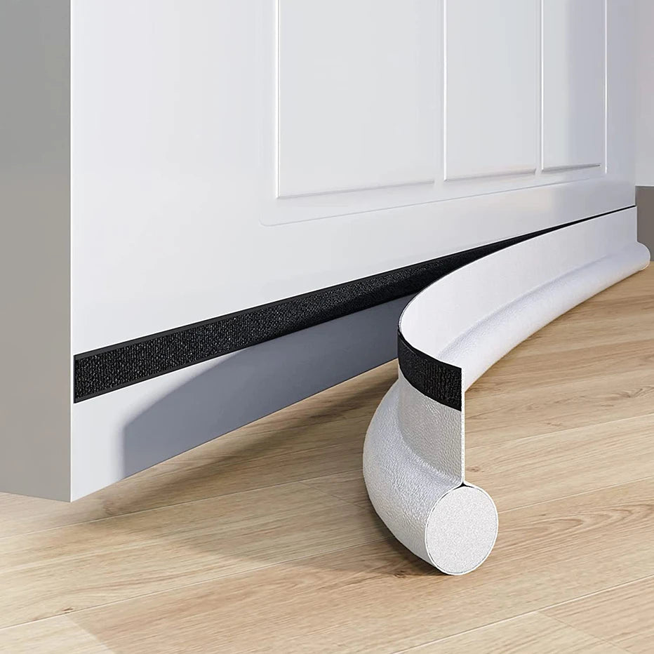 Adjustable Door Bottom Seal Strip Weatherstrip Under Door Draft Stopper Anti-Cold One Side Gap Blocker Foam Weather Strip Qme white