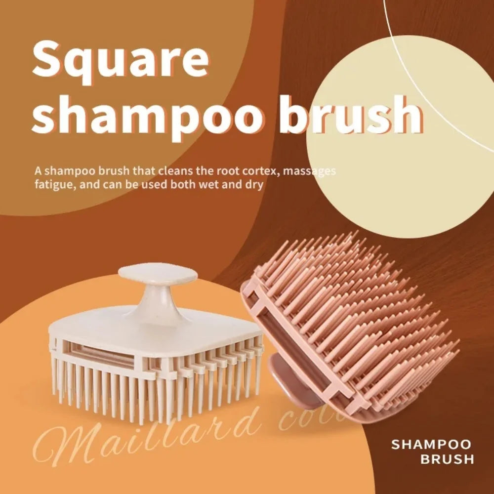 1Pc Soft Shower Hair Washing Comb Square Scalp Massage Shampoo Brush Body Exfoliating Scrubber For Salon Hair Care Cleaning Tool Qme