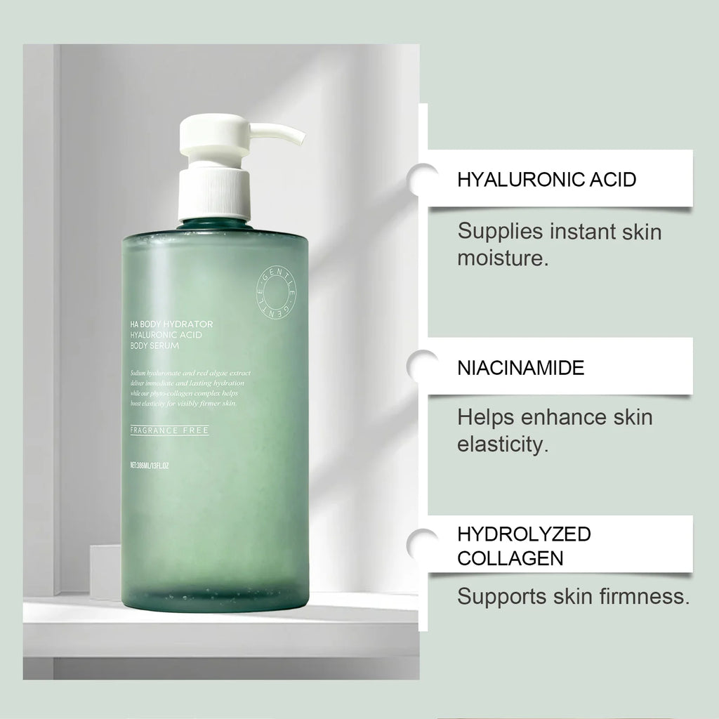 Hyaluronic Acid Body Serum Deep Hydrating Body Lotion for Smoother Plumper Looking Skin Lightweight Fast-Absorbing Body Care Qme