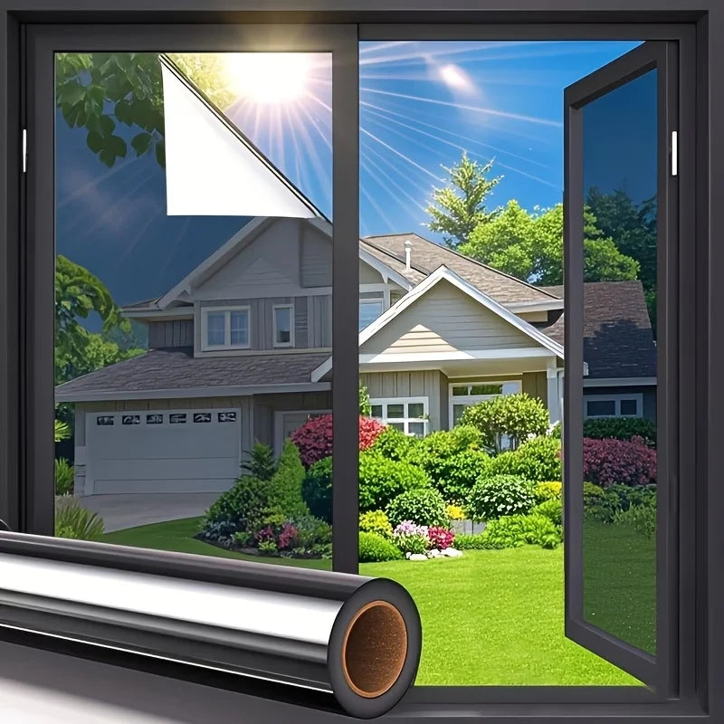 One-Way Window Film With Heat Insulation Sun Protection And Privacy Protection Functions Suitable For Living Room And Kitchen. Qme 40cmX3m heiyin