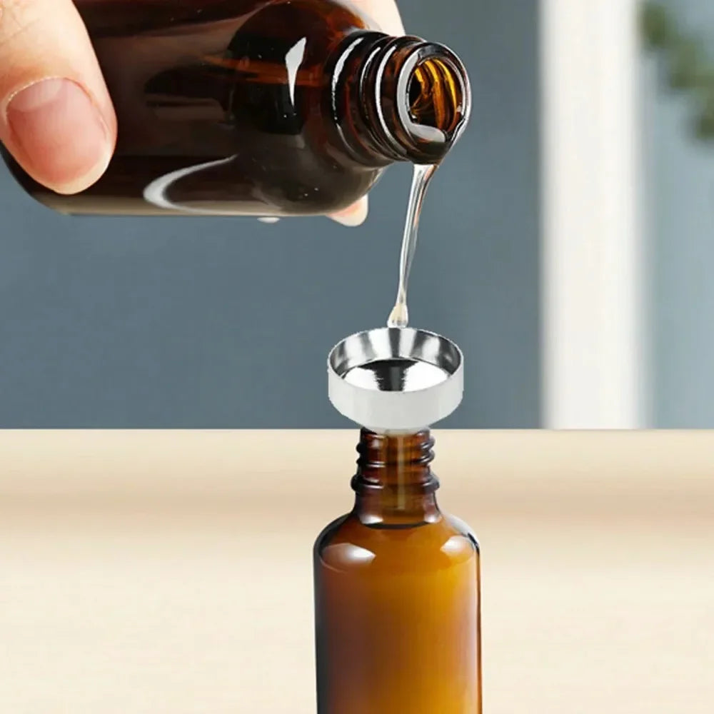 Stainless Steel Mini Funnel Kitchen Oil Liquid Detachable Filter Wide Qme
