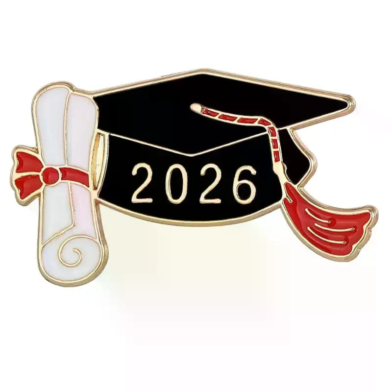 2/6Pcs Metal Baking Paint Brooch Graduation Season Souvenir Texture Jewelry Brooch Multifunctional Backpack Hat Clothing Decor Qme