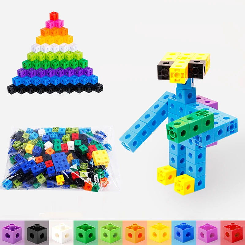 Counting Blocks Preschool Mathematics 50 Plastic Learning Cubes Home Qme