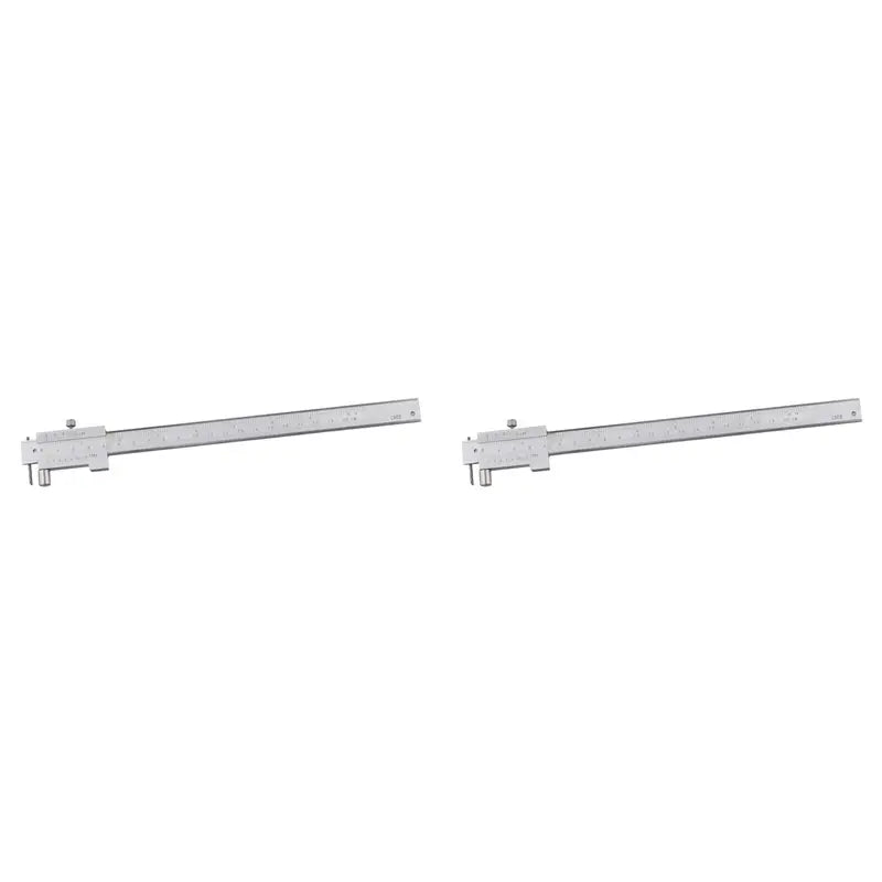 A02F-2Pcs 0-200Mm Marking Vernier Caliper With Carbide Scriber Parallel Marking Gauging Ruler Measuring Instrument Tool Qme Silver