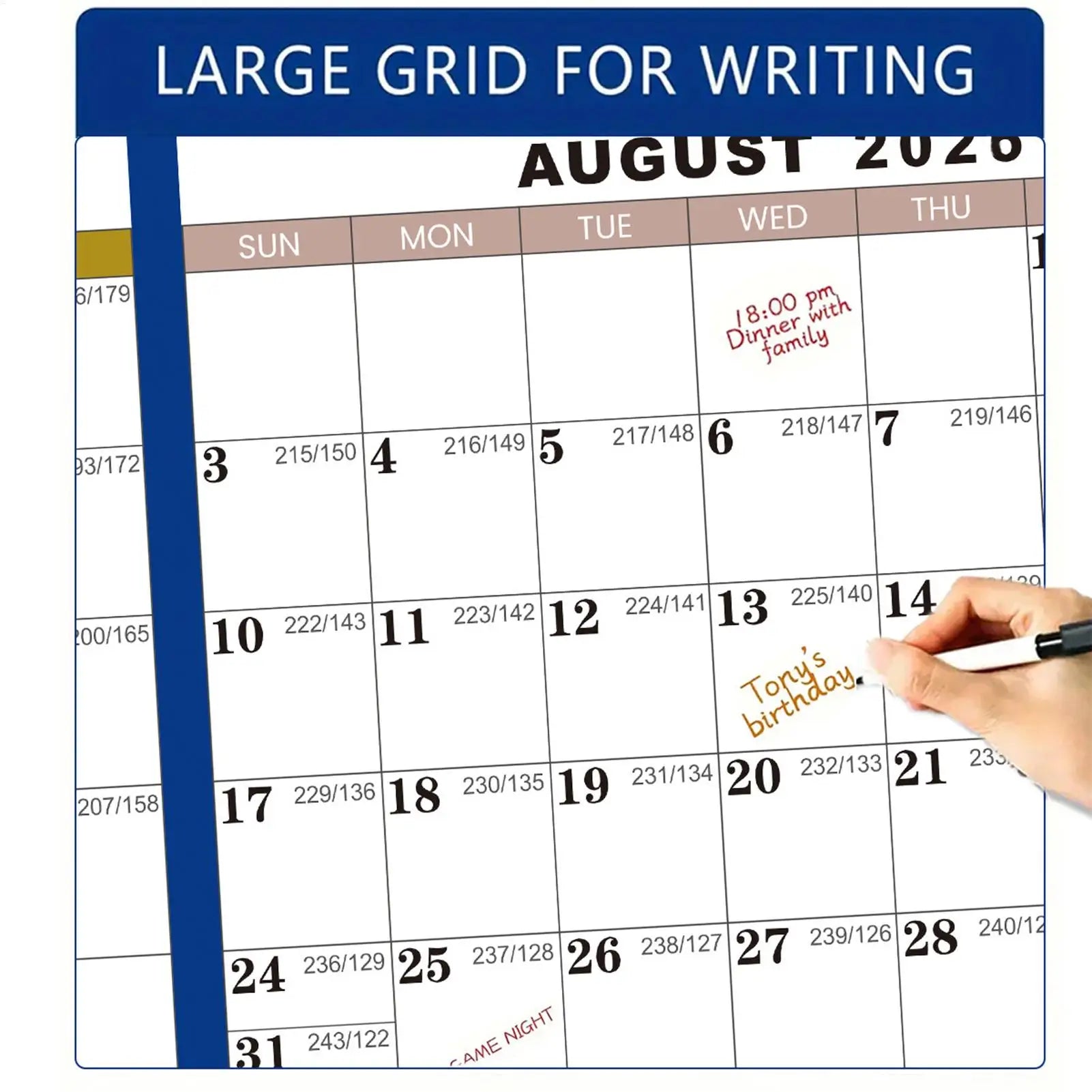 Wall Calendar Dry Erase 2026 Wall Calendar 12 Month 24 X 36 Inch Yearly Schedule Organizer for Indoor Home Fridge Office Qme