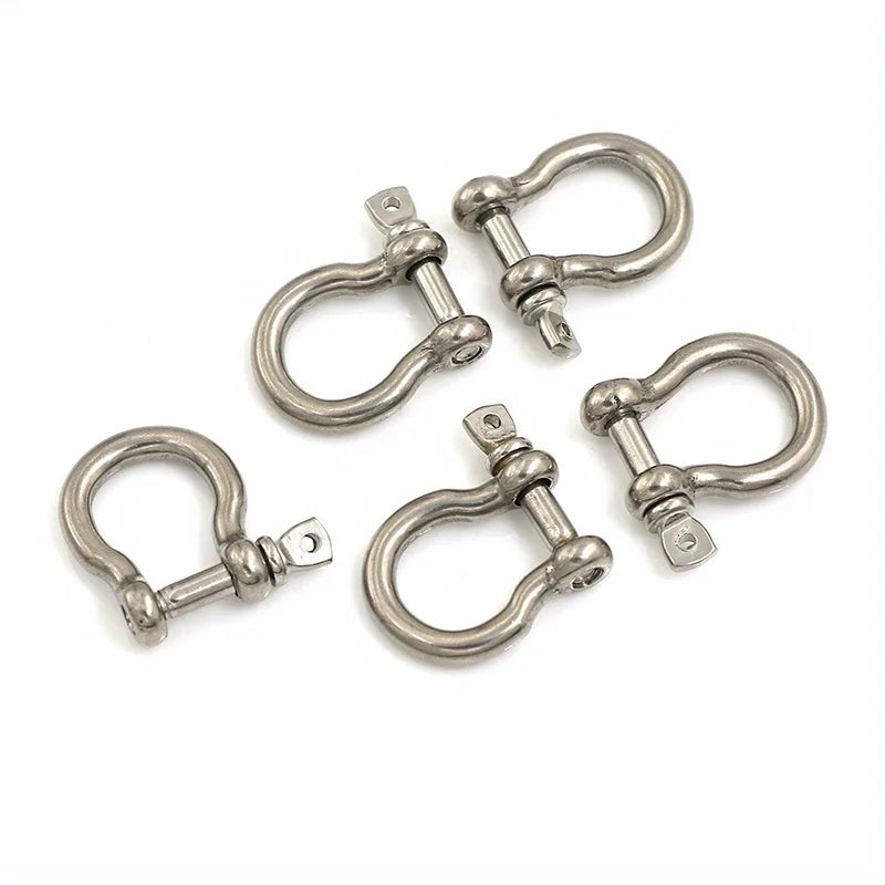 5pcs M4 Stainless Steel Bow Shackle with Screw Pin for Rigging and More! Qme 5pcs