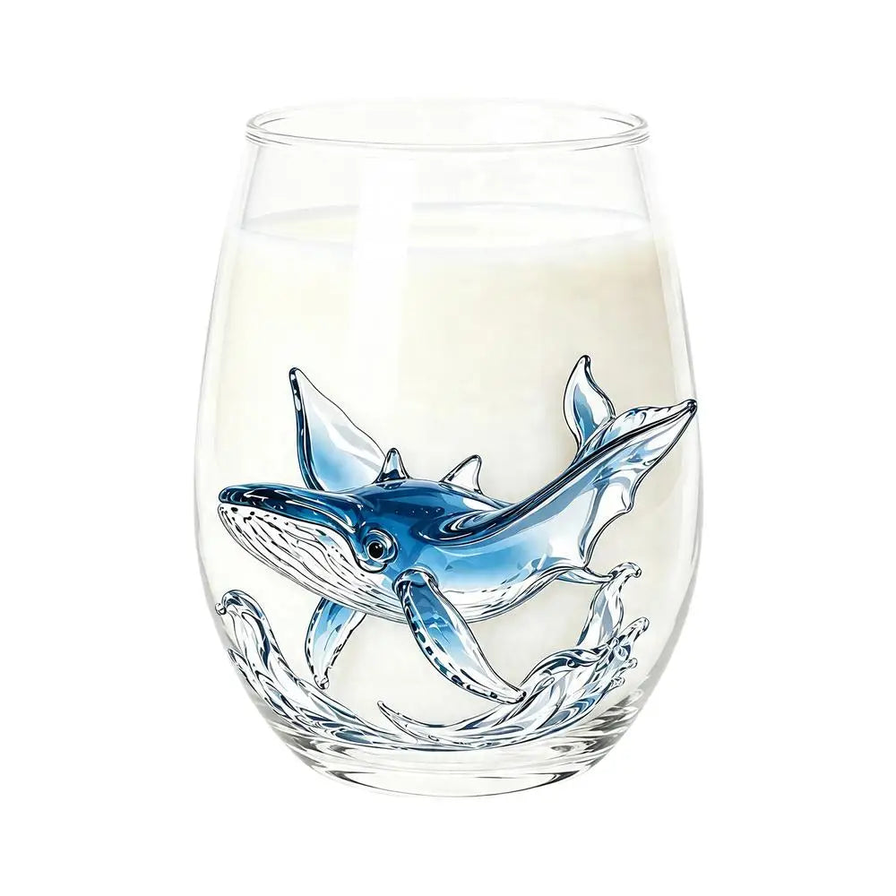 Wine Glasses Stemless Animal Print Water Cup Transparent Sea Bar Home Qme 4 China Mainland 400ml