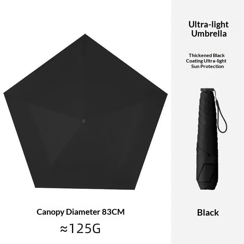 2 In 1 Sun Protection Ultra Light Pencil Umbrella Portable Folding UV Block Travel Umbrella Mini Pocket Rain Umbrella For Women Qme A2 5K metal-fiber composite