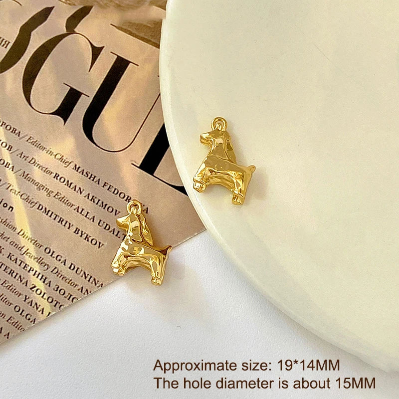 1Pcs Cute Gold Silver Color Horse Charms Pendants For Jewelry Making Necklace Earrings Bracelet DIY Accessories Supplies Qme A2