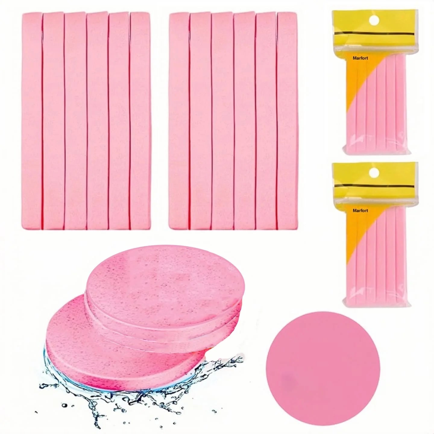 5 Compressed Facial Sponge Estheticians Face Sponges Cleansing Qme pink 2 bag