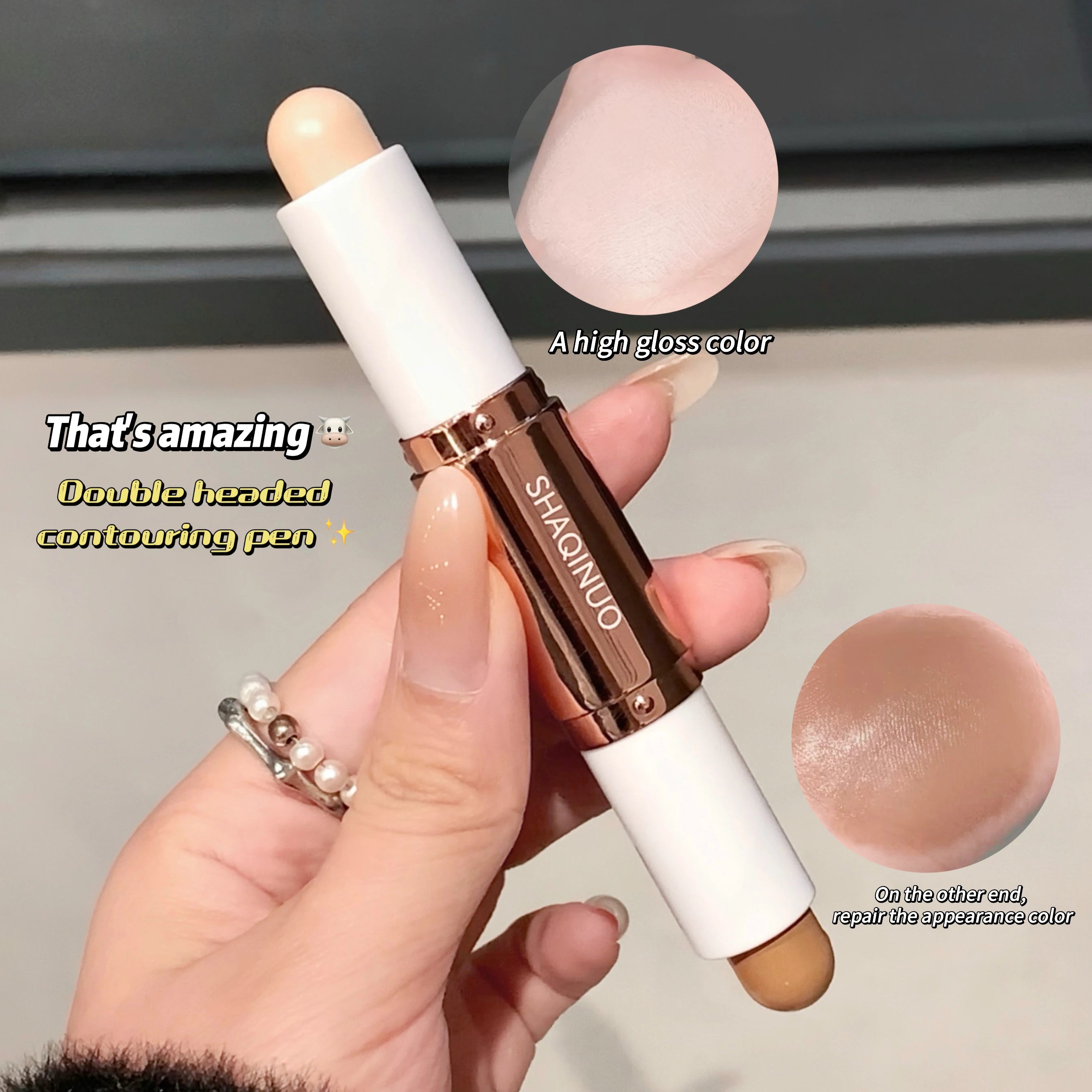 SHAQINUO 1 Dual Head Highlighter Face Body Contour Stick Qme