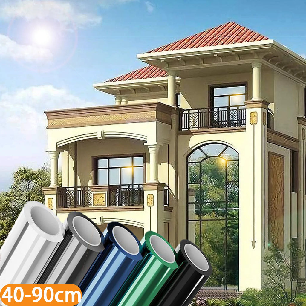 House Window Tint Privacy Film Anti Look Vinyl Mirror Foil Non Adhesive Car Glass Screen Stickers Rolls Heat UV Protection Tools Qme