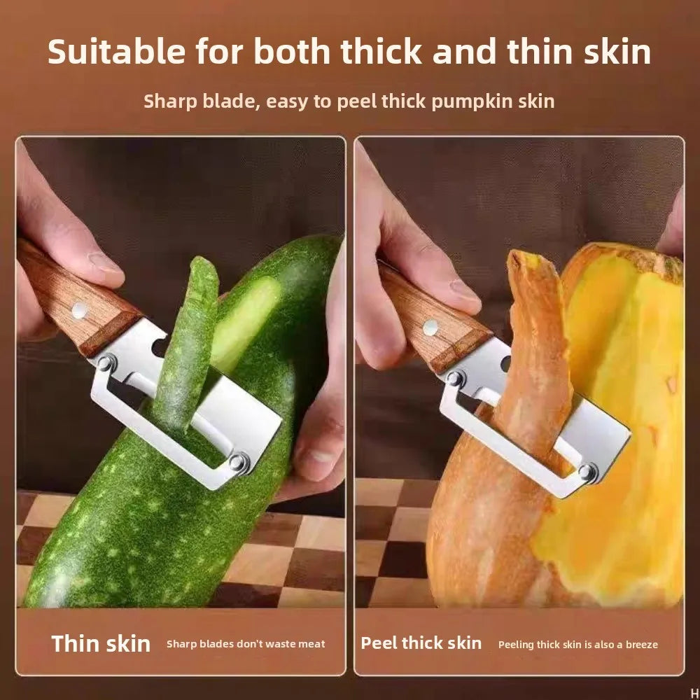 1/3/5Pcs Stainless Steel Peeler with Wooden Handle Wear Resistant Smooth Cutting Multifunctional Fruit Vegetable Kitchen Gadget Qme