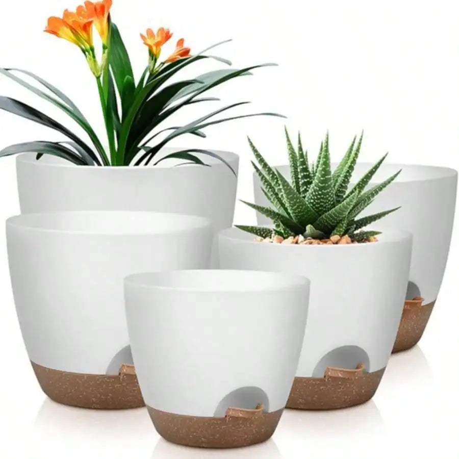 Indoor Decorative Flower Pot Drainage Hole 6-Pack Self-watering Qme