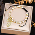 New Design Pearl Copper Braided Virgin Mary Zirconia Black Rope Bracelet Fashion For Woman Daily Party Jewelry Religious Gift Qme G