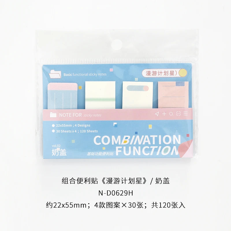 Kawaii Stickers 120/720 Sheets Bookmarks Memo Pad Cute Notepad Sticky Notes Pack School Office Supplies Aesthetic Stationery Qme C