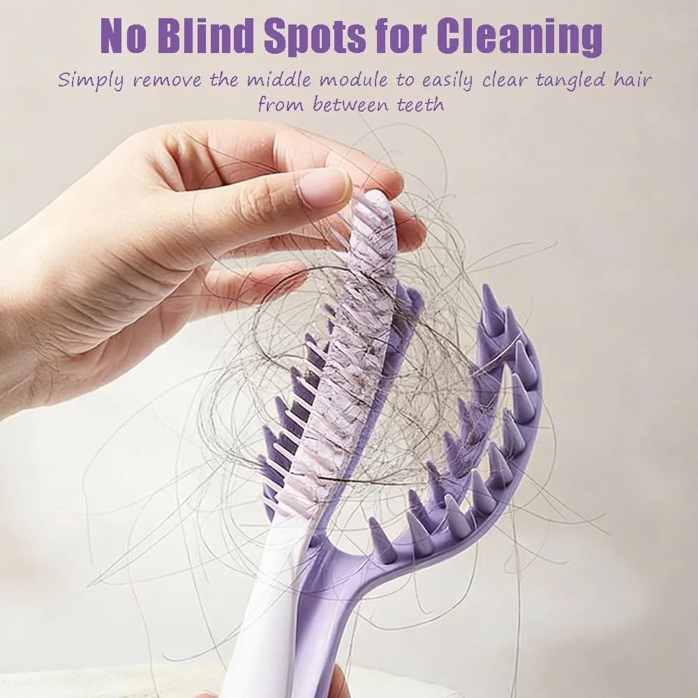 1 Scalp Massager Shampoo Brush Detachable Hair Exfoliator Wet Dry Qme