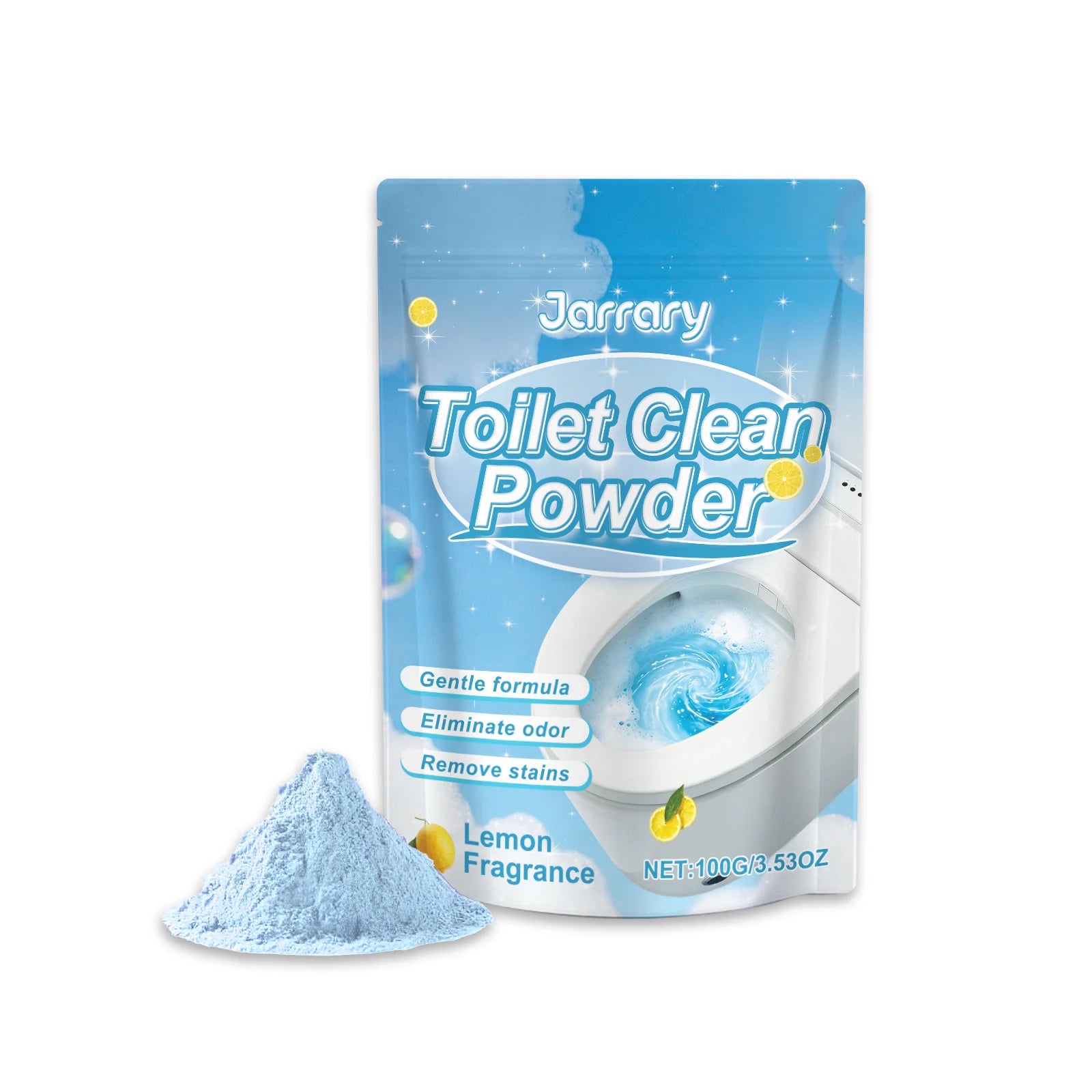 Toilet Cleaning Powder Gentle Formula Removing Stains & Urinary Scale Eliminate Odors Lemon Fragrance Household Toilet Cleaner Qme 100g Boxed