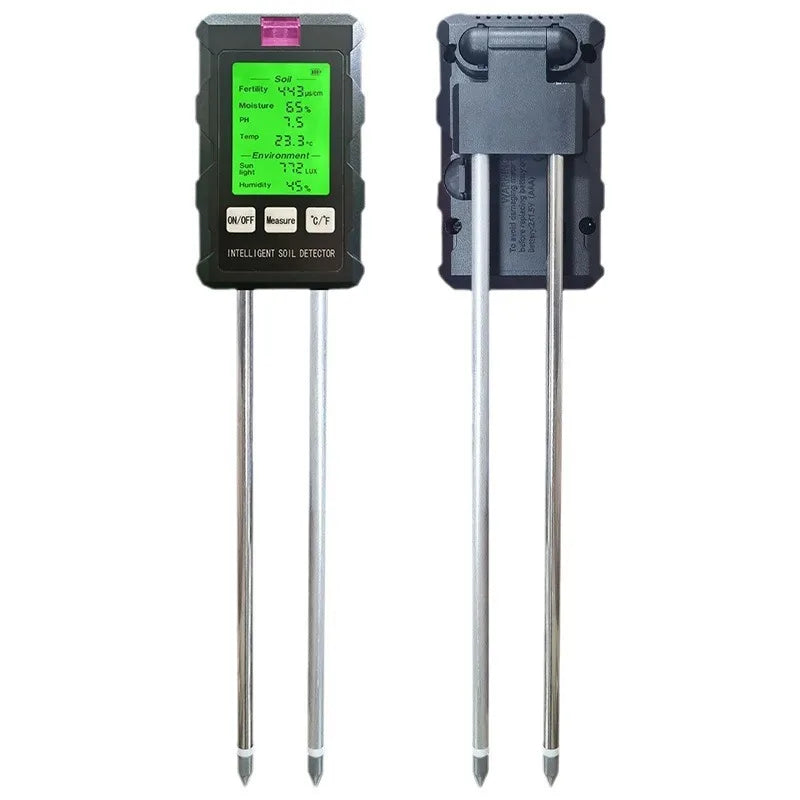 1 Soil Detector Tester Ph Temperature Humidity Sunlight Air Moisture Qme Soil Tester