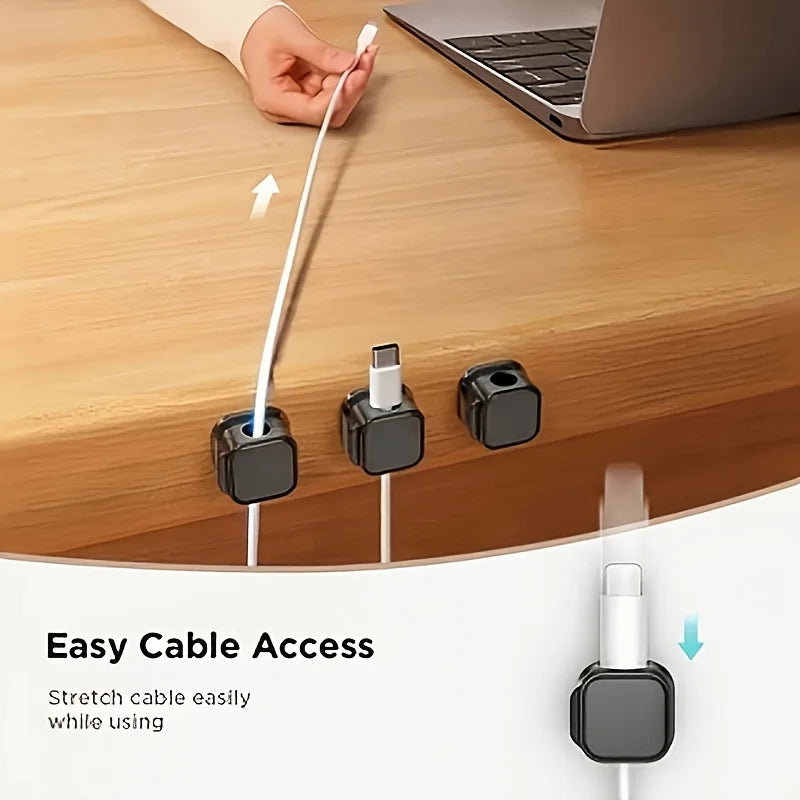6pcs Cable Organizer Clips,Magnetic Design, Securely Adhere to Desks, Effortlessly Manage Various Wires.Suitable for Nightstands Qme