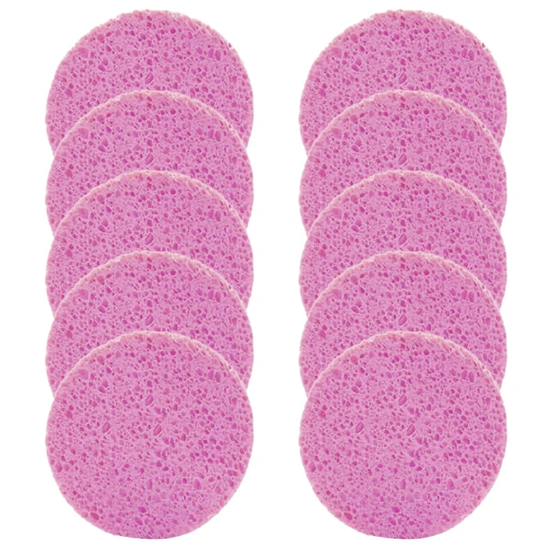 Face Round Makeup Remover Tool Natural Wood Pulp Sponge Cellulose Qme Pink China Mainland
