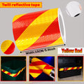Twill ReflectiveTape High Visibility Self-Adhesive Safety Warning Sticker Conspicuity For Truck Qme Red Yellow-15cm 1m