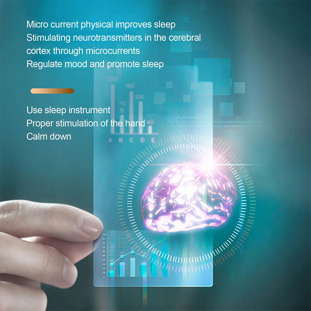 Sleep Aid Machine USB Charging Handheld Relaxation Device Focus Attention Lightweight Sleeping Device for Insomnia Brain Massage Qme