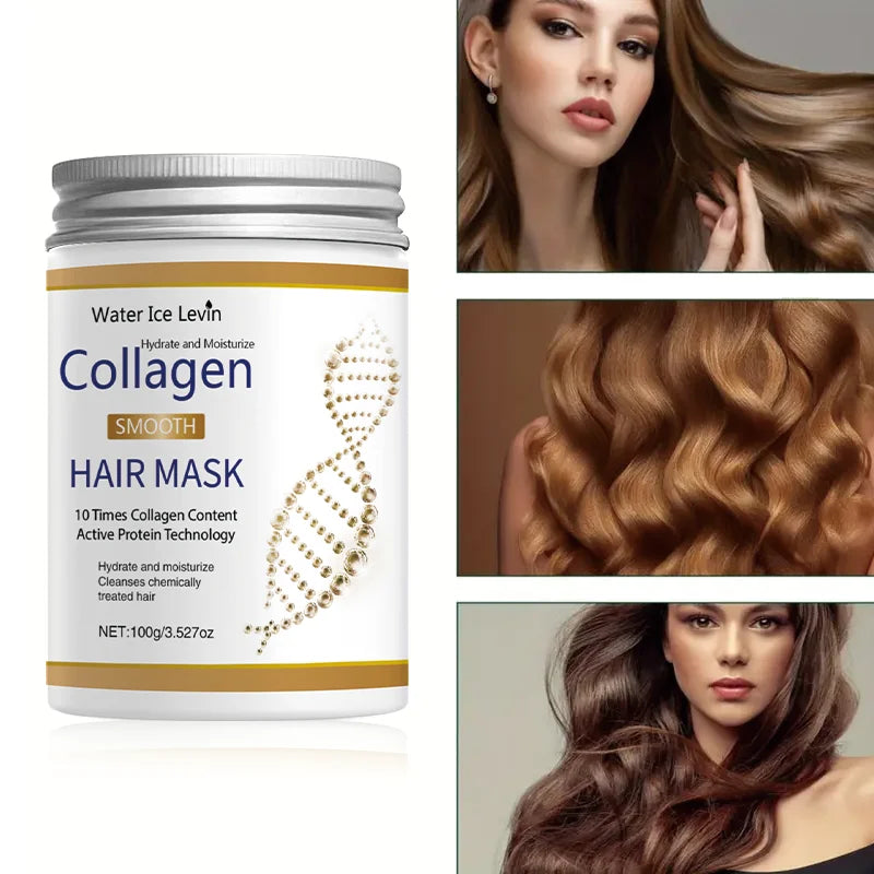 Unisex Keratin Hair Mask with Collagen and Coconut Oil - Deep Care Cream for Long Hair, Moisturizing, Suitable for Dry/Damaged Hair, Suitable for All Types Qme