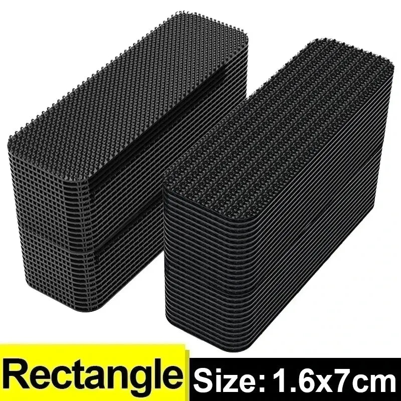 100/2pc Carpet Fixing Stickers Double Faced High Adhesive Car Carpet Fixed Patches Home Floor Foot Mats Anti Skid Grip Tapes New Qme 5pair 10PCs Rectangle