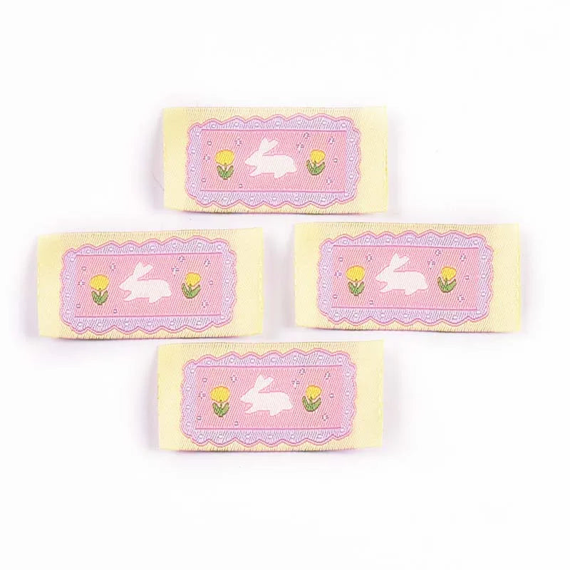 20pcs 15-56mm Mix Colorfull Cartoon Pattern Rectangle Label For DIY Clothing Decorative Personality Sewing Accessories cp3821 Qme 20pcs 25x51mm