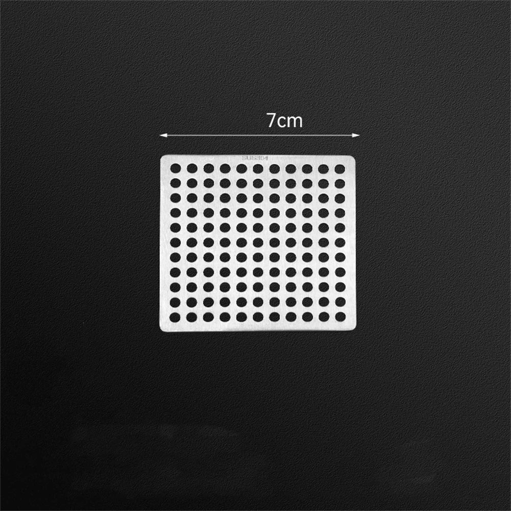 Square Drain Cover Stainless Steel Bathroom Shower Sink Strainer Drain Hair Filter Cover Bathroom Kitchen Sink Drain Protector Qme 7CM