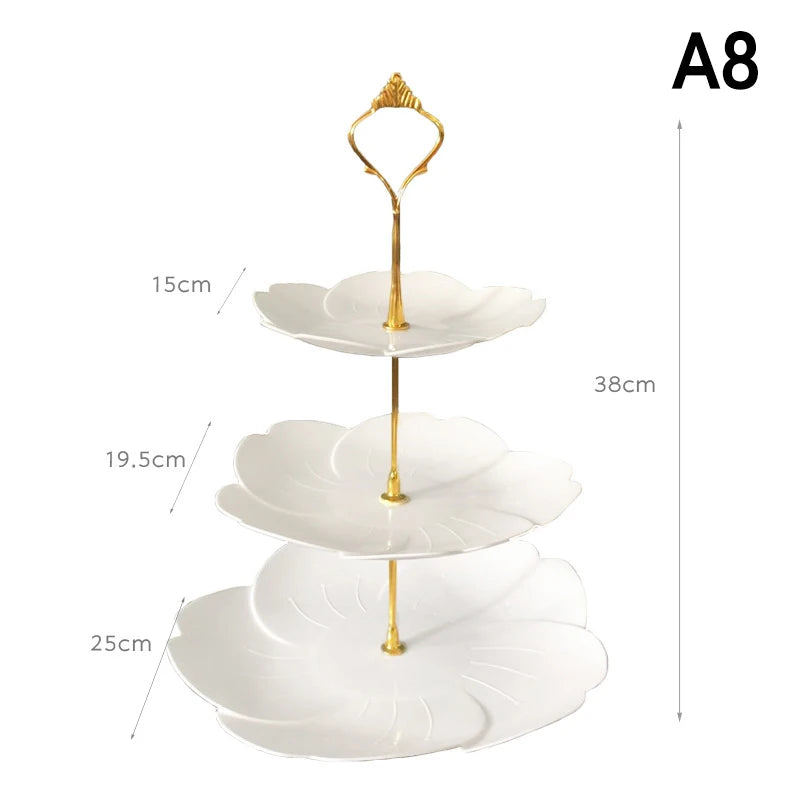 PPServing Stand Dessert Tower Sum Fruit Tray 2 3 Tier Tea Party Baby Qme A8