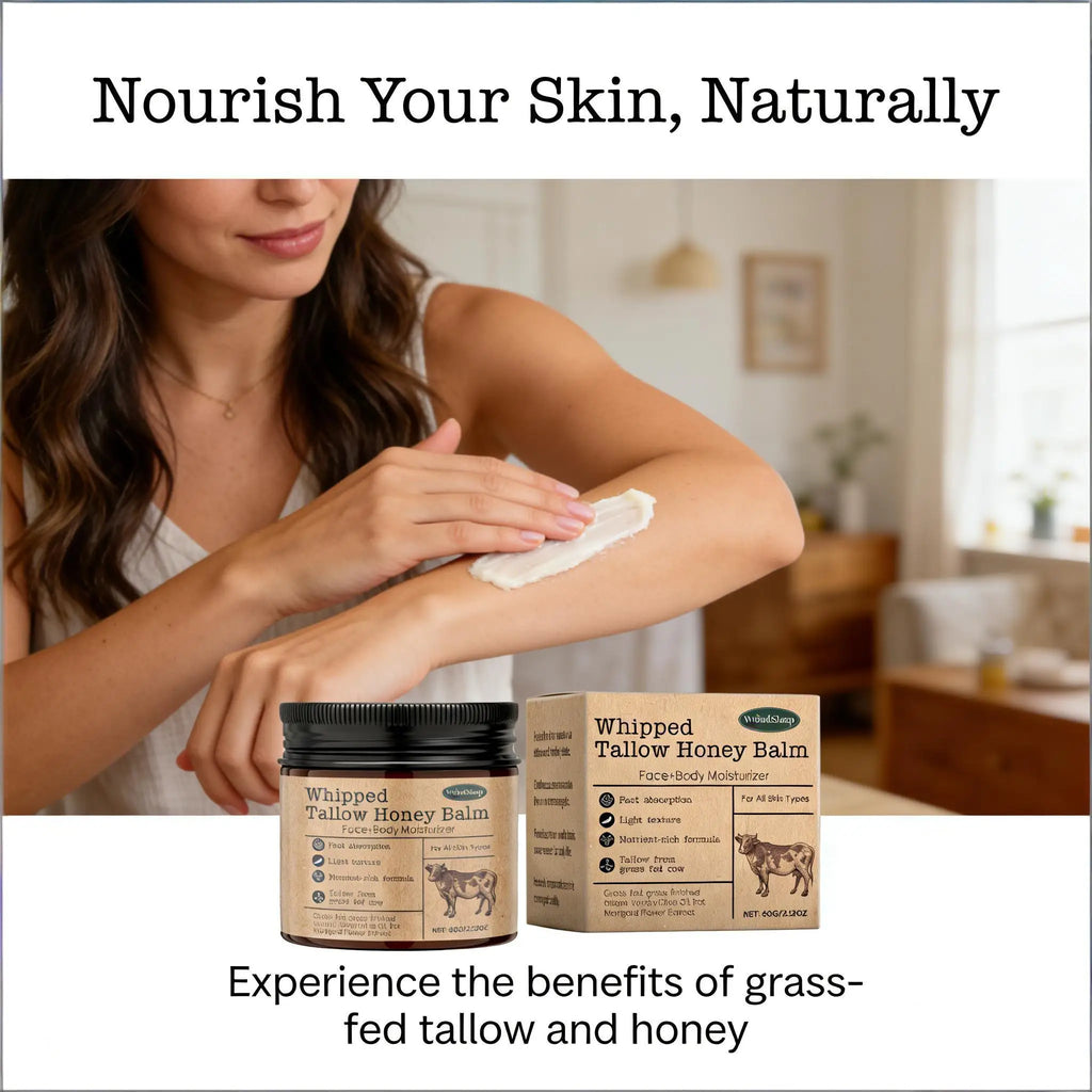 Woodsleep Tallow Honey Balm Deep Dryness Relief Skin Tone Adjustment Long‑Lasting Hydration Moisturizing Cream for Face & Body Qme