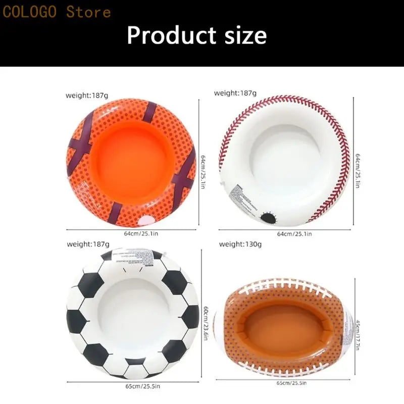 Inflatable Pool Tray Football Baseball Basketball Holding Party Drink Qme