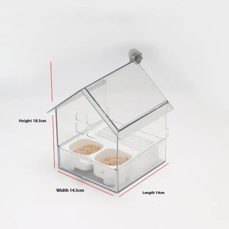 Hanging Parrot Feeder Prevent Scattering Bird Feeding Bowl Qme A1