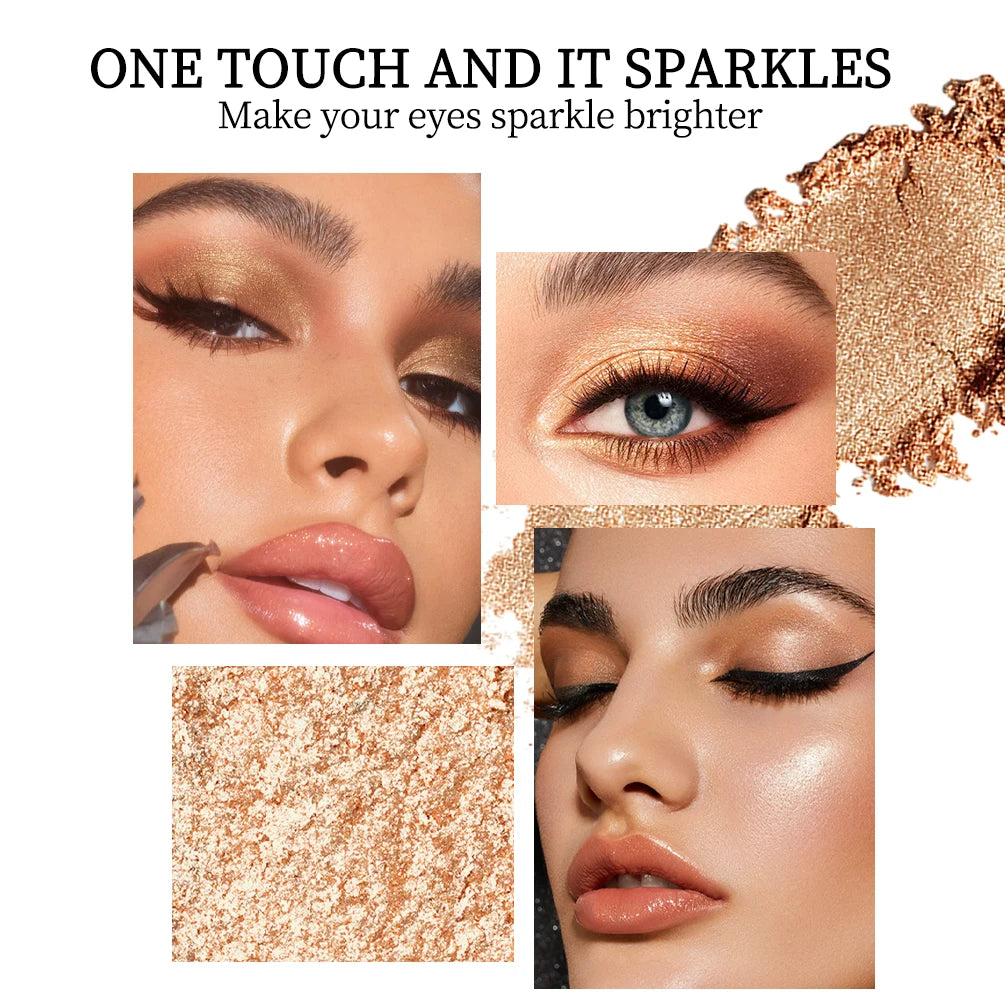 QIBEST Glitter Eyeshadow Pencil Lasting Eye Shadow Eyeliner Makeup Pearly Shimmer Highlighter Charming Eye Cosmetics Shadow Qme