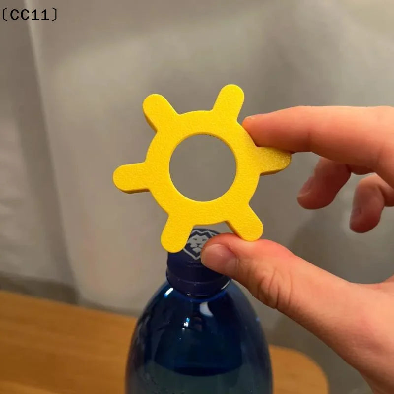 Unique Multi-function Bottle Cap Opener Yellow Plastic Rotary Bar Qme