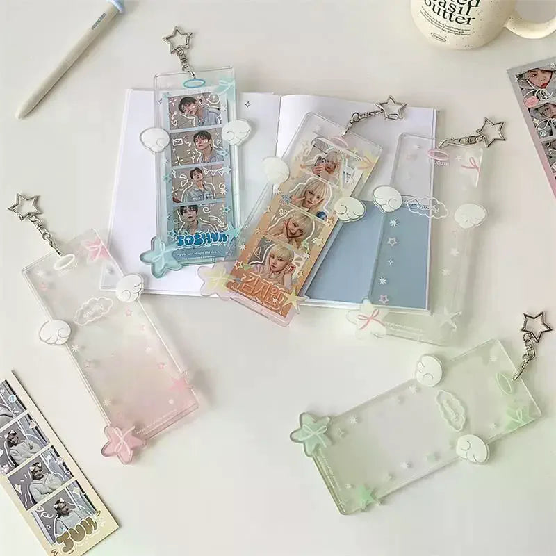 Cute Star Four-compartment Photocard Holder Acrylic Card Idol Photo Qme