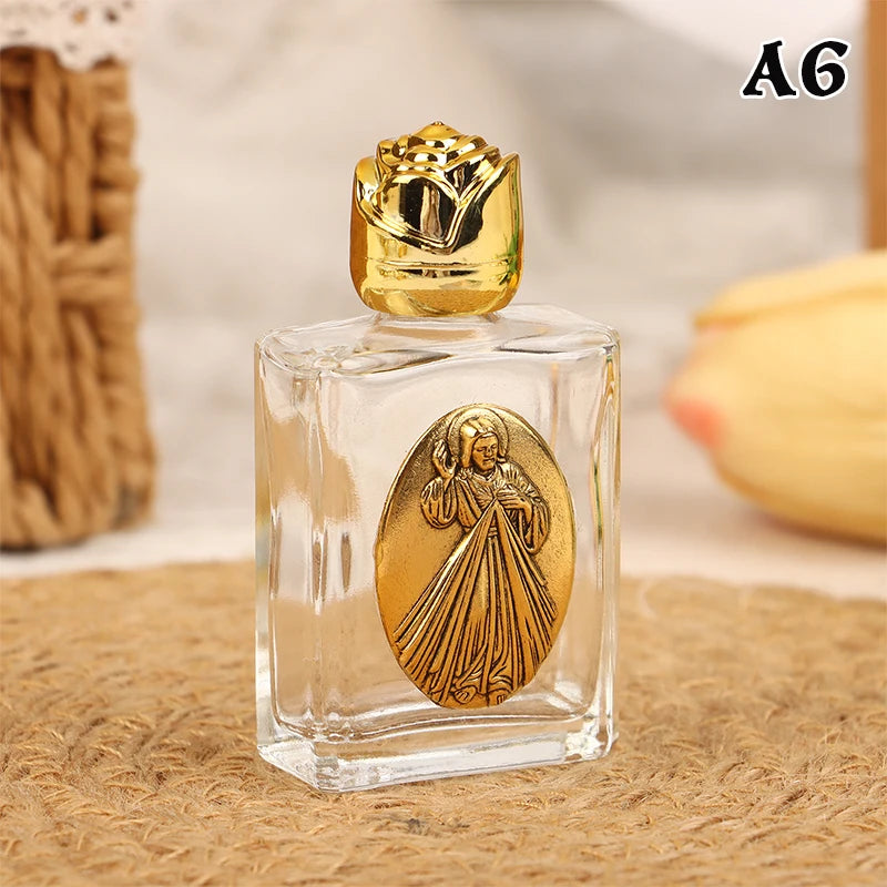 11 Types Glass Holy Water Jesus Bottle Religious Cross Christian Qme A6