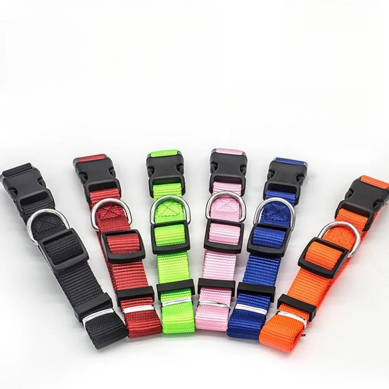 A Adjustable Pet Collars Nylon Puppy Kitten Collar Strong And Durable Neck Band Suitable For Small And Medium Dogs And Cats Qme