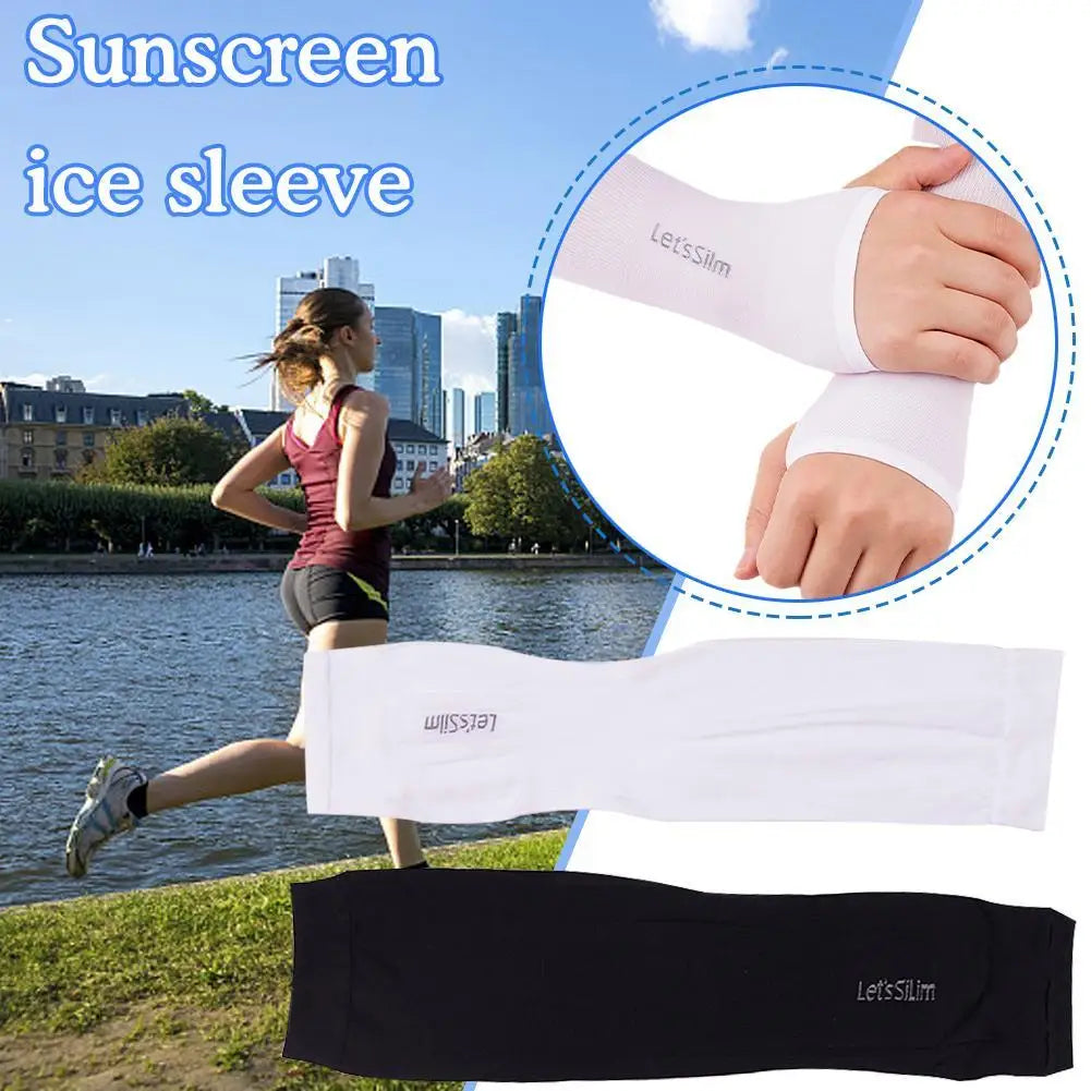 Summer Cooling Arm Sleeves Cover Outdoor Cycling Sports Running Qme