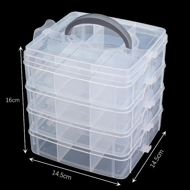 Jewelry Earrings Portable Storage Box Transparent Minimalist Toy Qme 4 layers