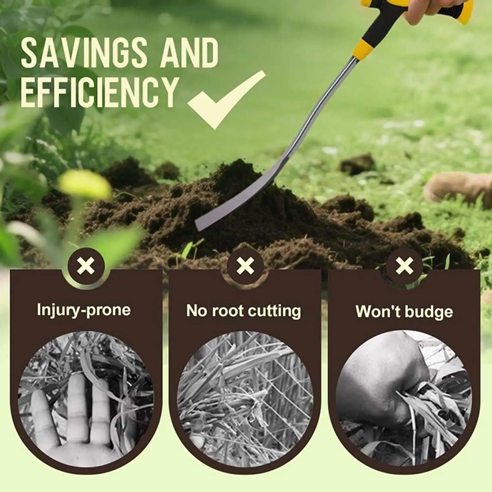 Grass Puller Tool Manual Removal Handle Heavy Duty Uprooting Weeding Qme