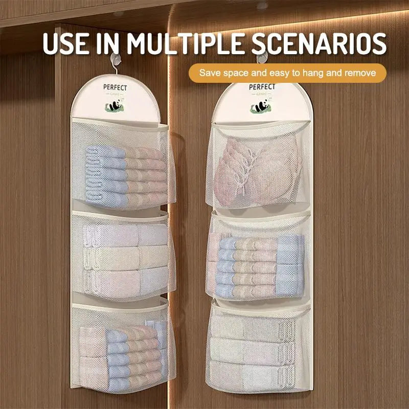 Single Double Three-layer Hanging Mesh Bag Closet Dormitory Net Qme