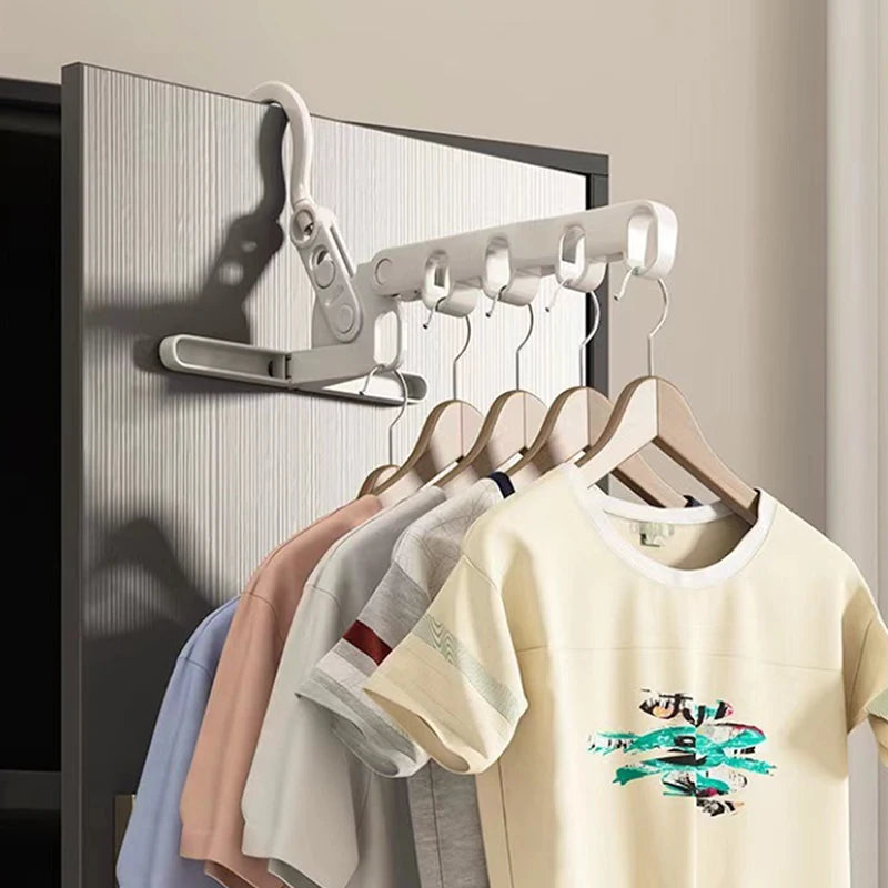 Rack 5 Holes Hotel Camping Portable Foldable Travel Hanger Folding Qme