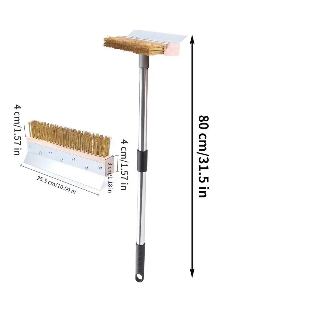 Pizza Oven Brush With Scraper Barbecue Brush For Outdoor Grill Washable Barbecue Grill Cleaning Tool For Home Commercial Qme 0.8M China Mainland