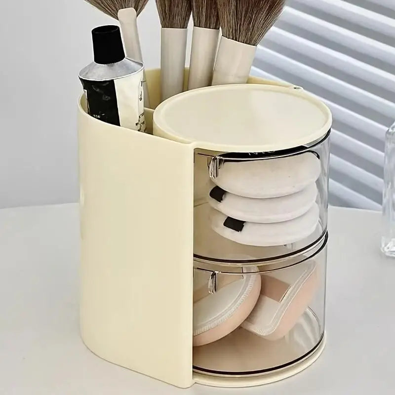 Acrylic Hair Accessories Organizer Clear Storage Box for Hair Ties, Headbands Makeup Brushes, Desktop Jewelry & Cosmetic Holder Qme A3
