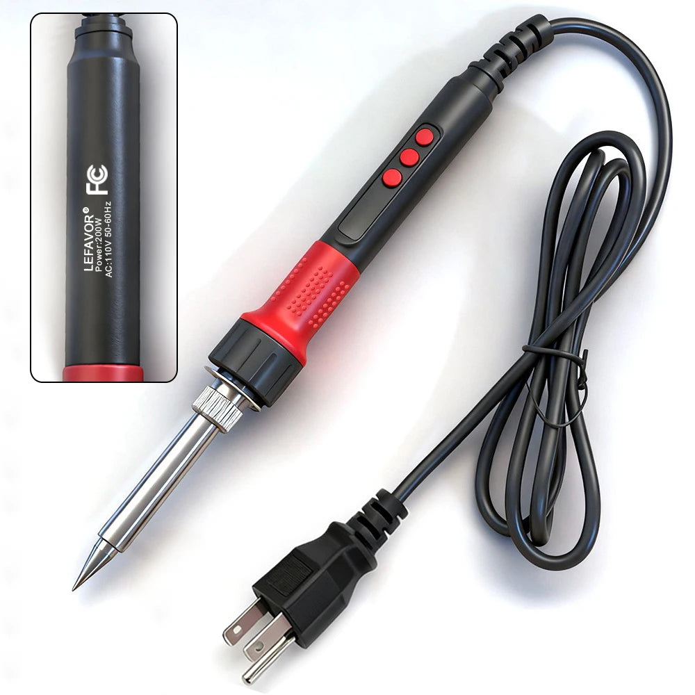 120W 150W Digital Electric Soldering Iron Tool Dual Calibration Qme 200W-110V-US